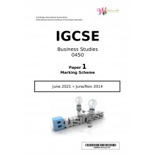IGCSE Business Studies 0450 | Paper 1 | Marking Scheme