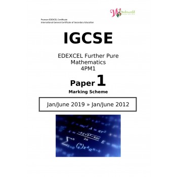 IGCSE Edexcel Further Pure Mathematics 4PM1 | Paper 1 | Marking Scheme