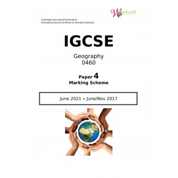 IGCSE Geography 0460 | Paper 4 | Marking Scheme