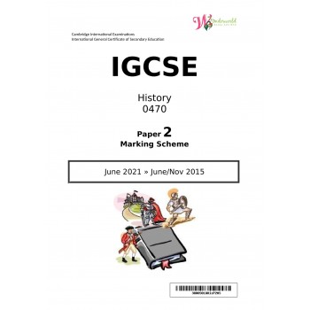 IGCSE History 0470 | Paper 2 | Marking Scheme