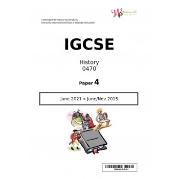 IGCSE History 0470 | Paper 4 | Question Papers