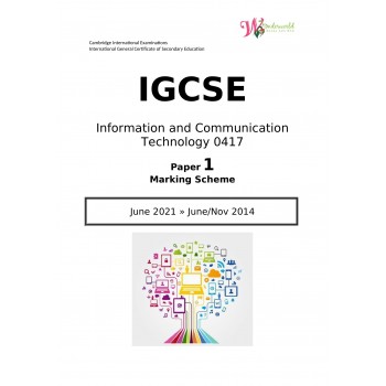 IGCSE Information and Communication Technology 0417 | Paper 1 | Marking Scheme