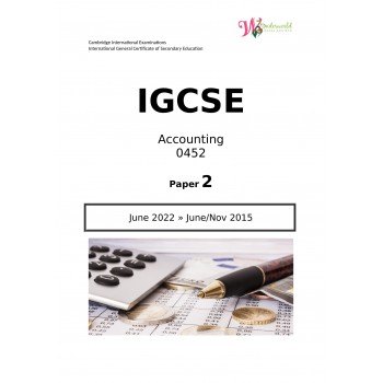 IGCSE Accounting 0452 | Paper 2 | Question Papers