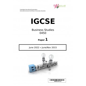 IGCSE Business Studies 0450 | Paper 1 |Question Papers