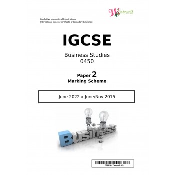 IGCSE Business Studies 0450 | Paper 2 | Marking Scheme