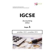 IGCSE Accounting 0452 | Paper 1 | Question Papers