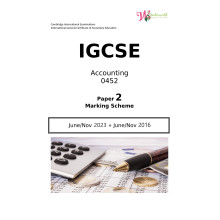 IGCSE Accounting 0452 | Paper 2 | Marking Scheme