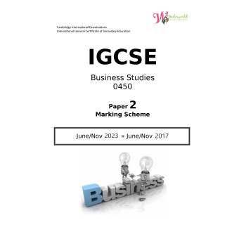 IGCSE Business Studies 0450 | Paper 2 | Marking Scheme