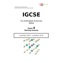 IGCSE Co-ordinated Sciences 0654 | Paper 4 | Marking Scheme