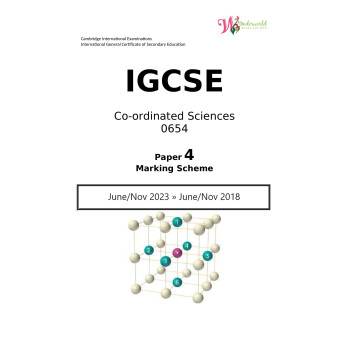 IGCSE Co-ordinated Sciences 0654 | Paper 4 | Marking Scheme