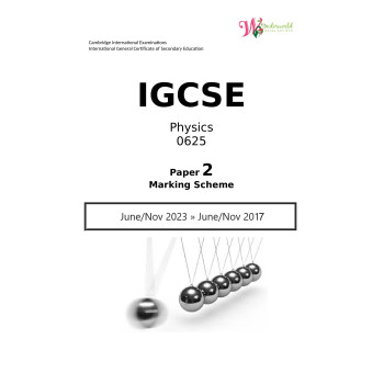 IGCSE Physics 0625 | Paper 2 | Marking Scheme