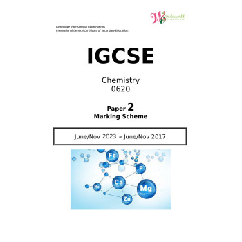 IGCSE Chemistry 0620 | Paper 2 | Marking Scheme