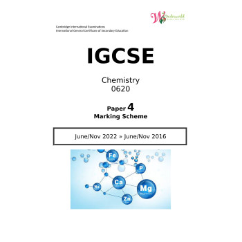 IGCSE Chemistry 0620 | Paper 4 | Marking Scheme