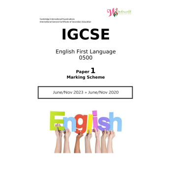 IGCSE English First Language 0500 | Paper 1 | Marking Scheme