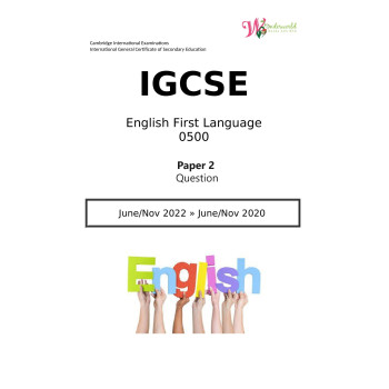 IGCSE English First Language 0500 | Paper 2 | Question Papers