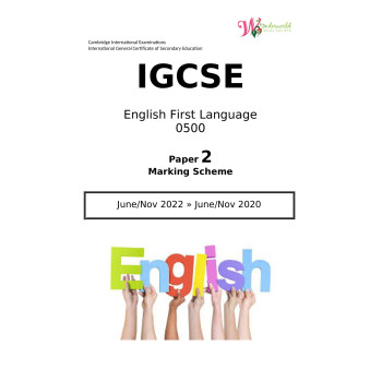 IGCSE English First Language 0500 | Paper 2 | Marking Scheme
