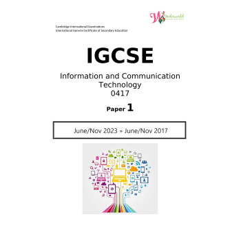 IGCSE Information and Communication Technology 0417 | Paper 1 | Question Paper