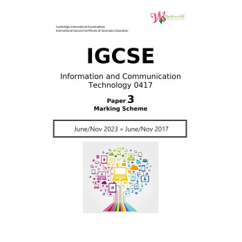 IGCSE Information and Communication Technology 0417 | Paper 3 | Marking Scheme