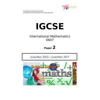 IGCSE International Mathematics 0607 | Paper 2 | Question Papers