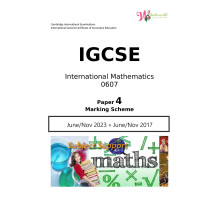 IGCSE International Mathematics 0607 | Paper 4 | Marking Scheme