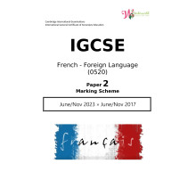 IGCSE French - Foreign Language 0520 | Paper 2 | Marking Scheme
