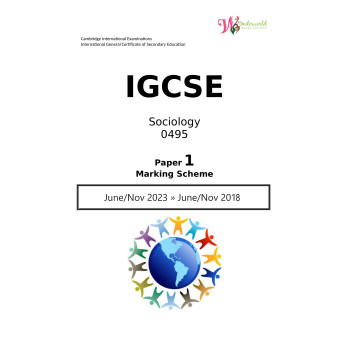 IGCSE Sociology 0495 | Paper 1 | Marking Scheme