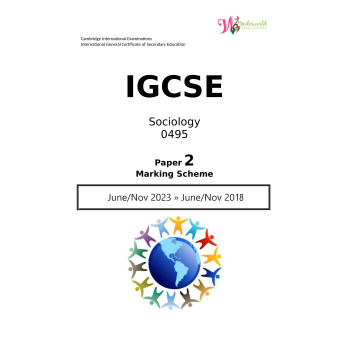 IGCSE Sociology 0495 | Paper 2 | Marking Scheme