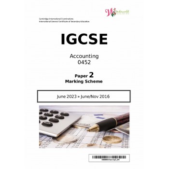 IGCSE Accounting 0452 | Paper 2 | Marking Scheme