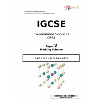 IGCSE Co-ordinated Sciences 0654 | Paper 2 | Marking Scheme