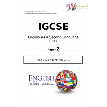 IGCSE English As A Second Language 0511 | Paper 2 | Question Papers
