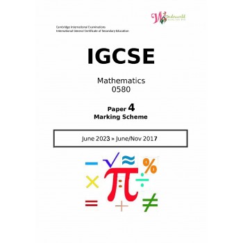 IGCSE Mathematics 0580 | Paper 4 | Marking Scheme