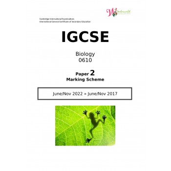 IGCSE Biology 0610 | Paper 2 | Marking Scheme