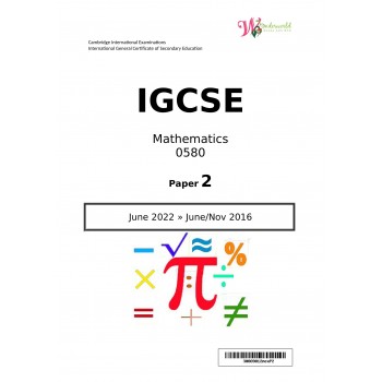 IGCSE Mathematics 0580 | Paper 2 | Question Papers