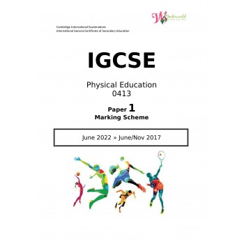 IGCSE Physical Education 0413 | Paper 1 | Marking Scheme