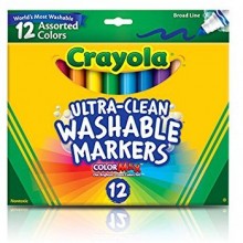 Crayola Ultra-Clean Washable Markers, Broad Line 12