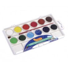 Jovi Watercolours plastic box 12 bars 22mm assorted colours