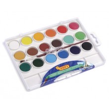 Jovi Watercolours plastic box 18 bars 22mm assorted colours