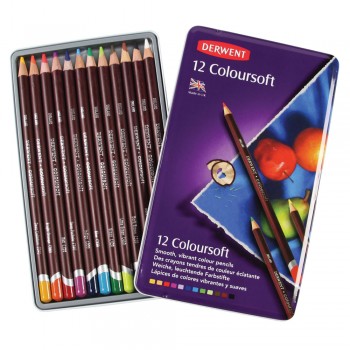 Derwent Coloursoft Pencils 12 Tin