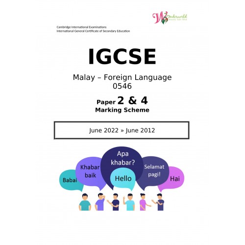 CIE Malay - Foreign Language 0546 | Paper 2 & 4