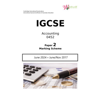 IGCSE Accounting 0452 | Paper 2 | Marking Scheme