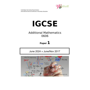 IGCSE Additional Mathematics 0606 | Paper 1 | Question Papers