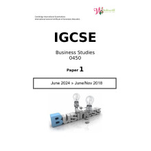 IGCSE Business Studies 0450 | Paper 1 |Question Papers