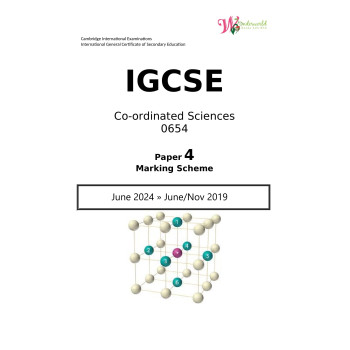 IGCSE Co-ordinated Sciences 0654 | Paper 4 | Marking Scheme