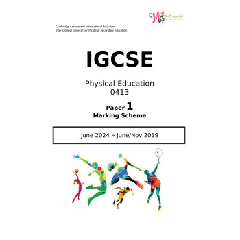 IGCSE Physical Education 0413 | Paper 1 | Marking Scheme