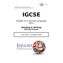 IGCSE English As A Second Language 0511 | Paper 2 | Marking Scheme