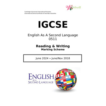 IGCSE English As A Second Language 0511 | Paper 2 | Marking Scheme