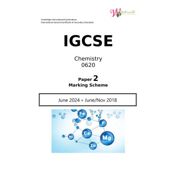 IGCSE Chemistry 0620 | Paper 2 | Marking Scheme