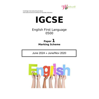 IGCSE English First Language 0500 | Paper 1 | Marking Scheme