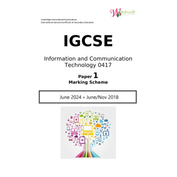 IGCSE Information and Communication Technology 0417 | Paper 1 | Marking Scheme