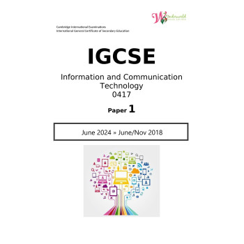 IGCSE Information and Communication Technology 0417 | Paper 1 | Question Paper